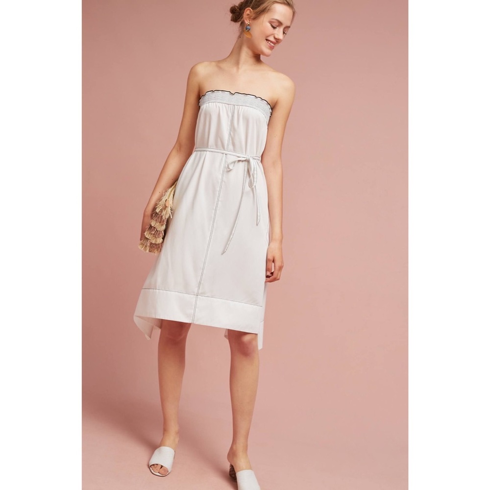 Anthropologie Tracy Reese Strapless White Mischa Dress